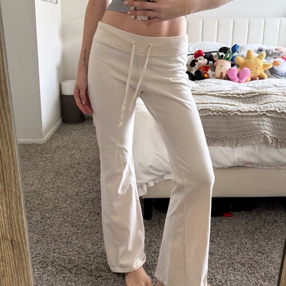 Brandy Melville Cream Flare Lounge Pants